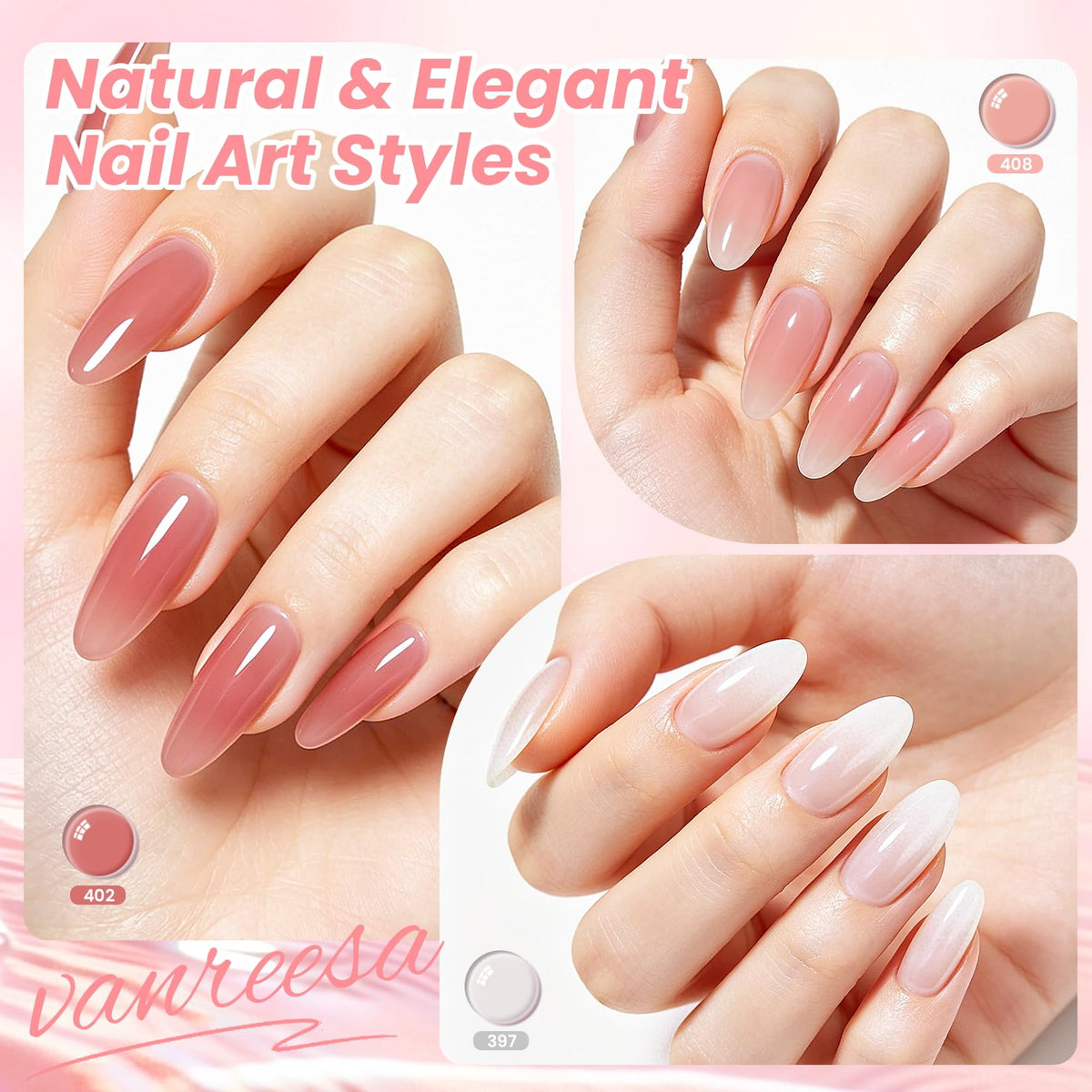 VANREESA 72-Piece Gel Nail Polish Set, 55 Colors & Manicure Tools