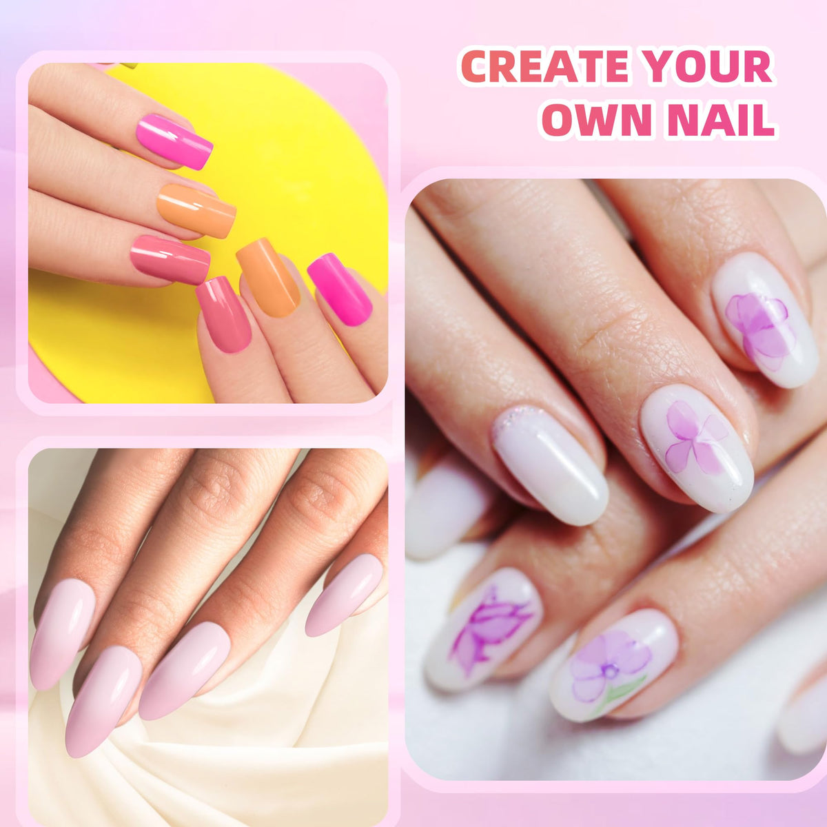 Woobena Pat Pat Gel Nail Polish Set, 24-Color Ombre Nail Art Palette