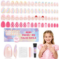 Kids Press-On Nail Kit with Adhesives and Nail Tools