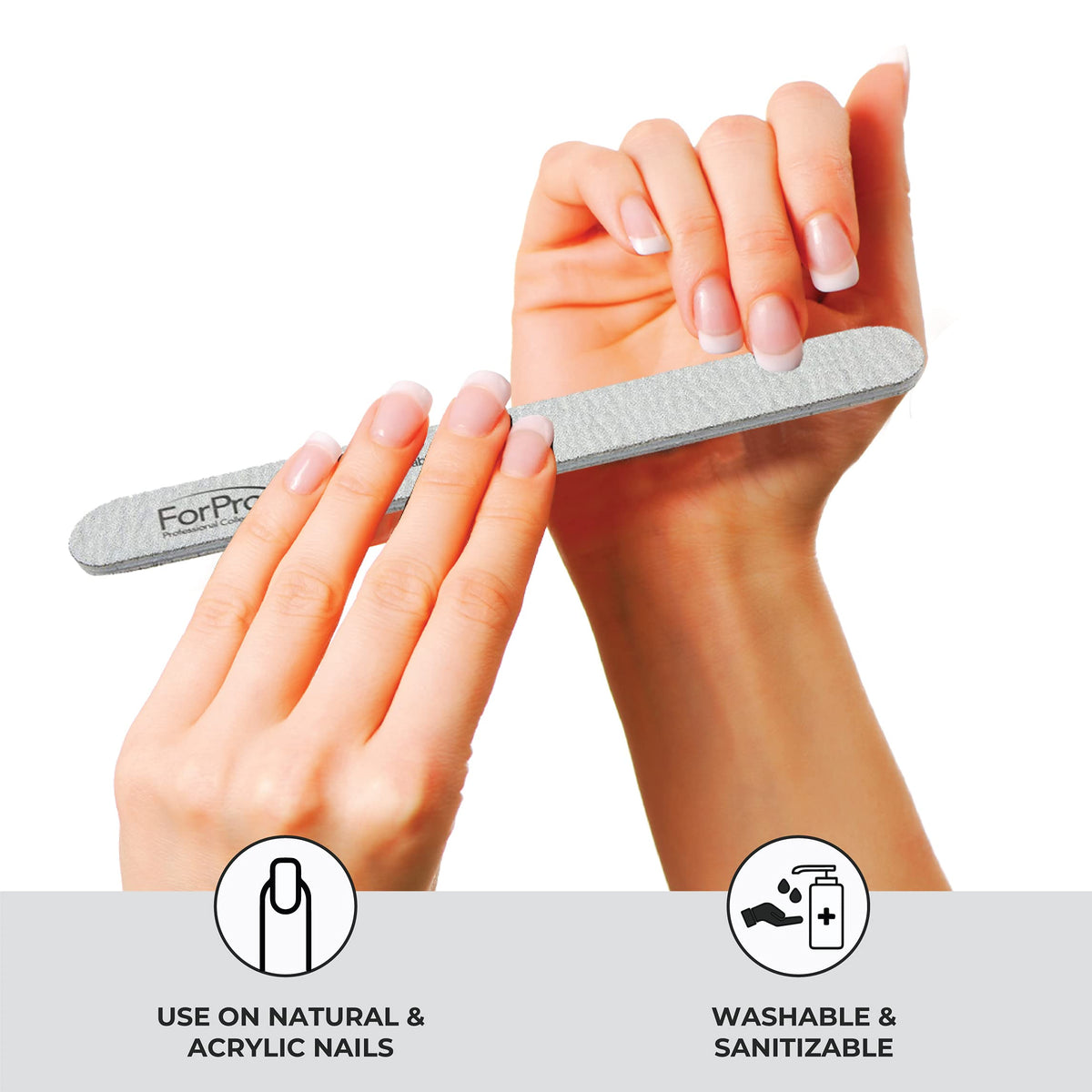 ForPro Professional Collection Zebra Foam Board Double-Sided Nail File