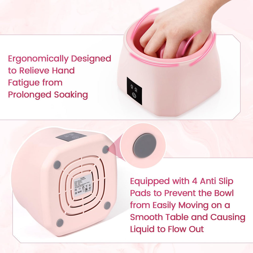 Yokilly Heated Electric Nail Soaking Bowl for Nail Polish Removal