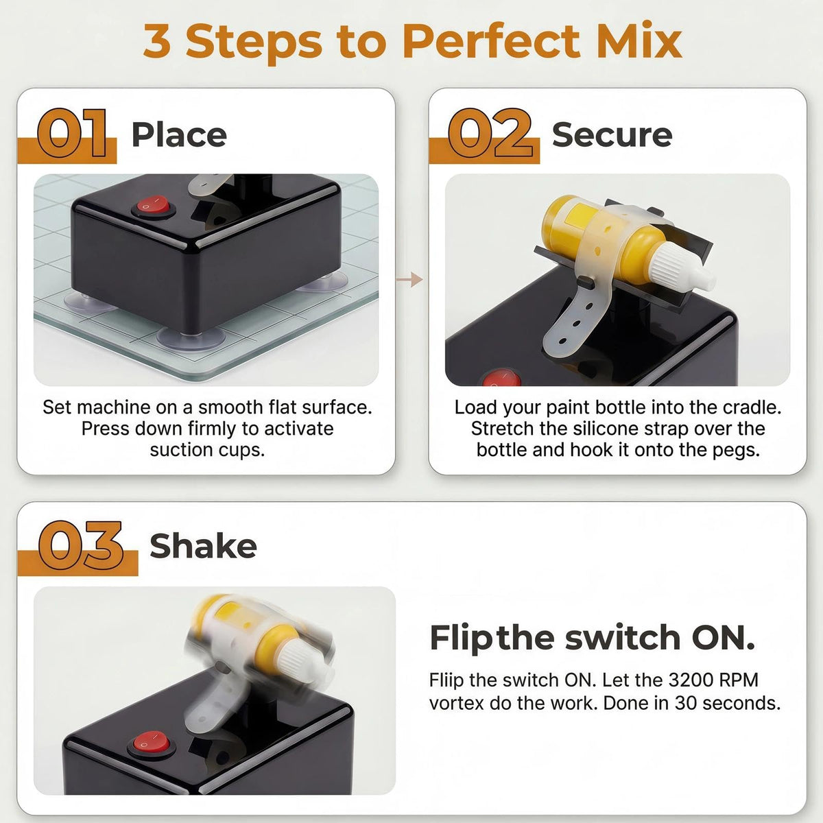 Paint Shaker Hands-Free Vortex Mixer for Model Paint, Nail Polish and Ink