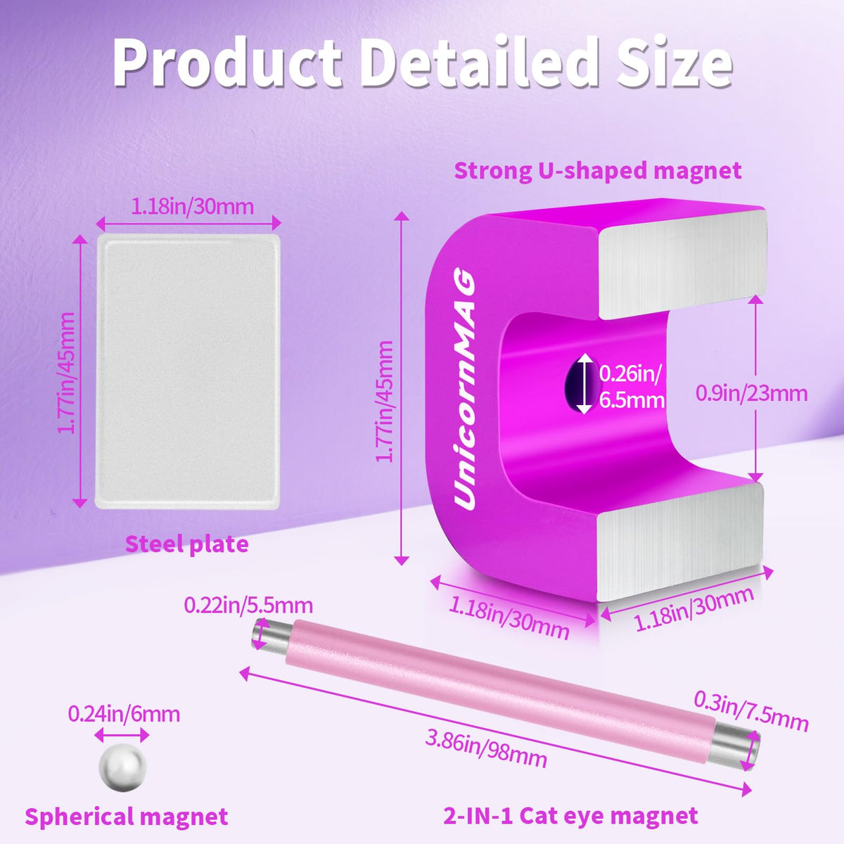 U-Shaped Horseshoe Nail Art Magnet for Magnetic Polish Effects