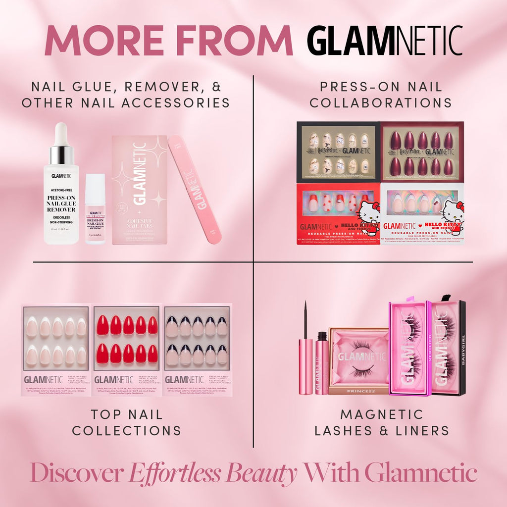 Glamnetic Press-On Nail Kit - Reusable Fake Nails