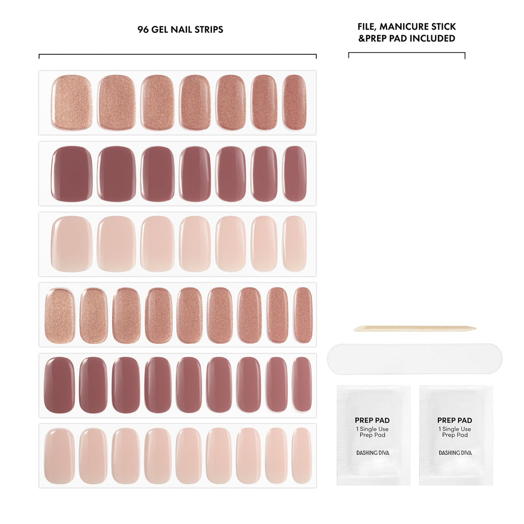 Dashing Diva Glaze Semi-Cured Gel Nail Strip 3-in-1 Kit