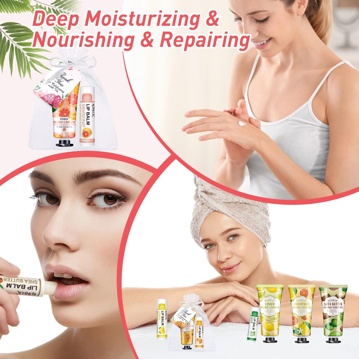 KONEUK Hand Cream and Lip Balm Gift Set