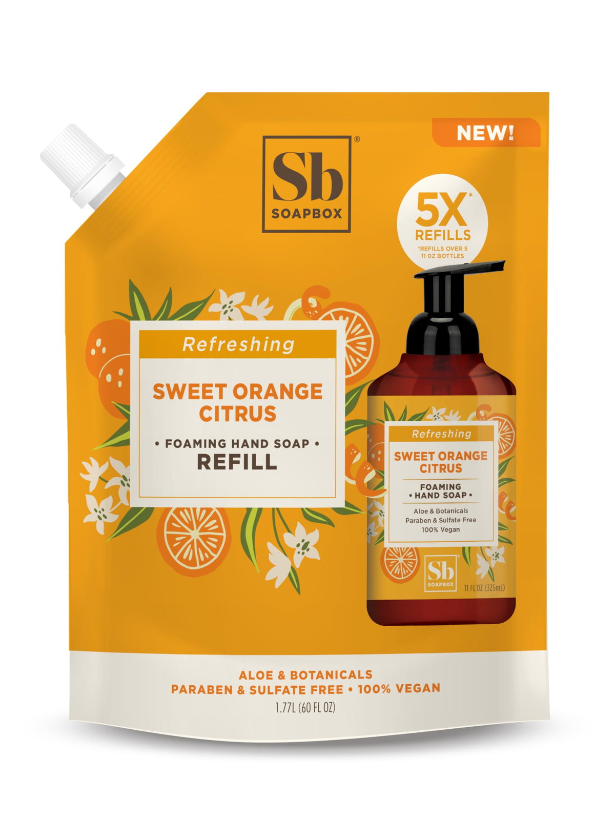 Soapbox Sweet Orange Citrus Foaming Hand Soap Refill, 64 oz