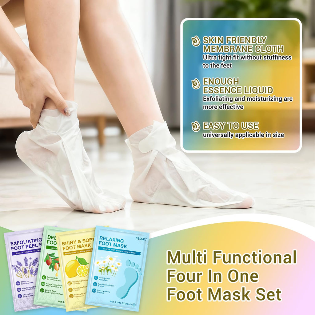 Moisturizing and Exfoliating Foot Care Masks for Dry, Rough Feet