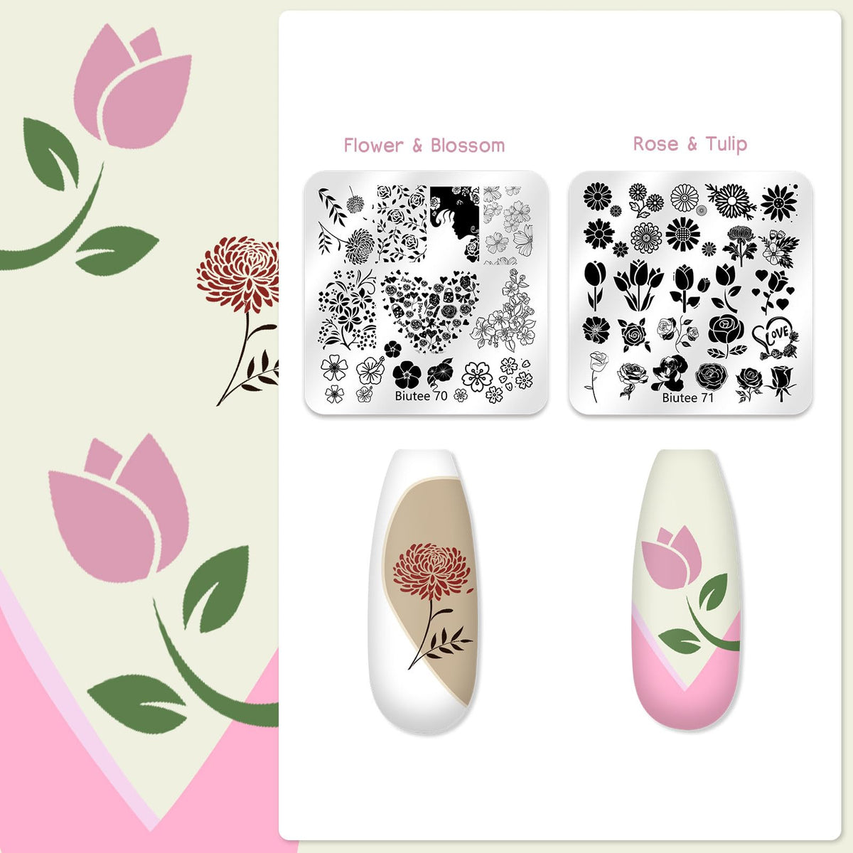Biutee Nail Art Stamping Kit