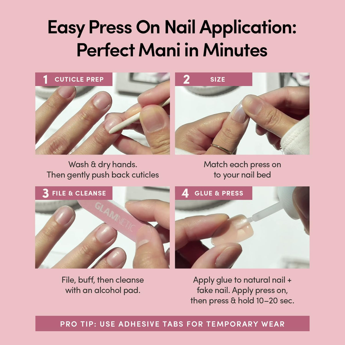 Glamnetic Press-On Nails Salon-Style Reusable Nail Kit