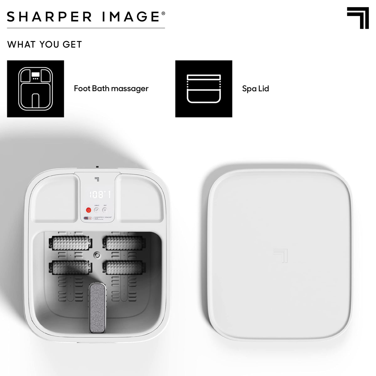 Sharper Image Heated Foot Spa with Bubble Jets, Rollers & Pumice Stone