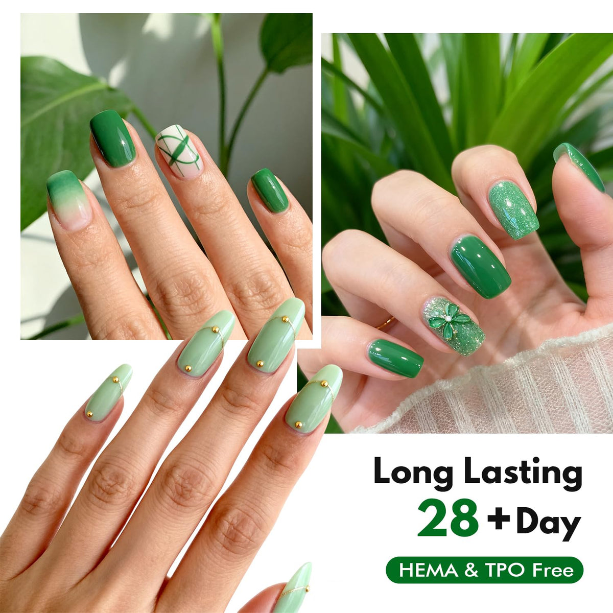 FZANEST HEMA-Free TPO-Free Gel Nail Polish Set with Base & Top Coats
