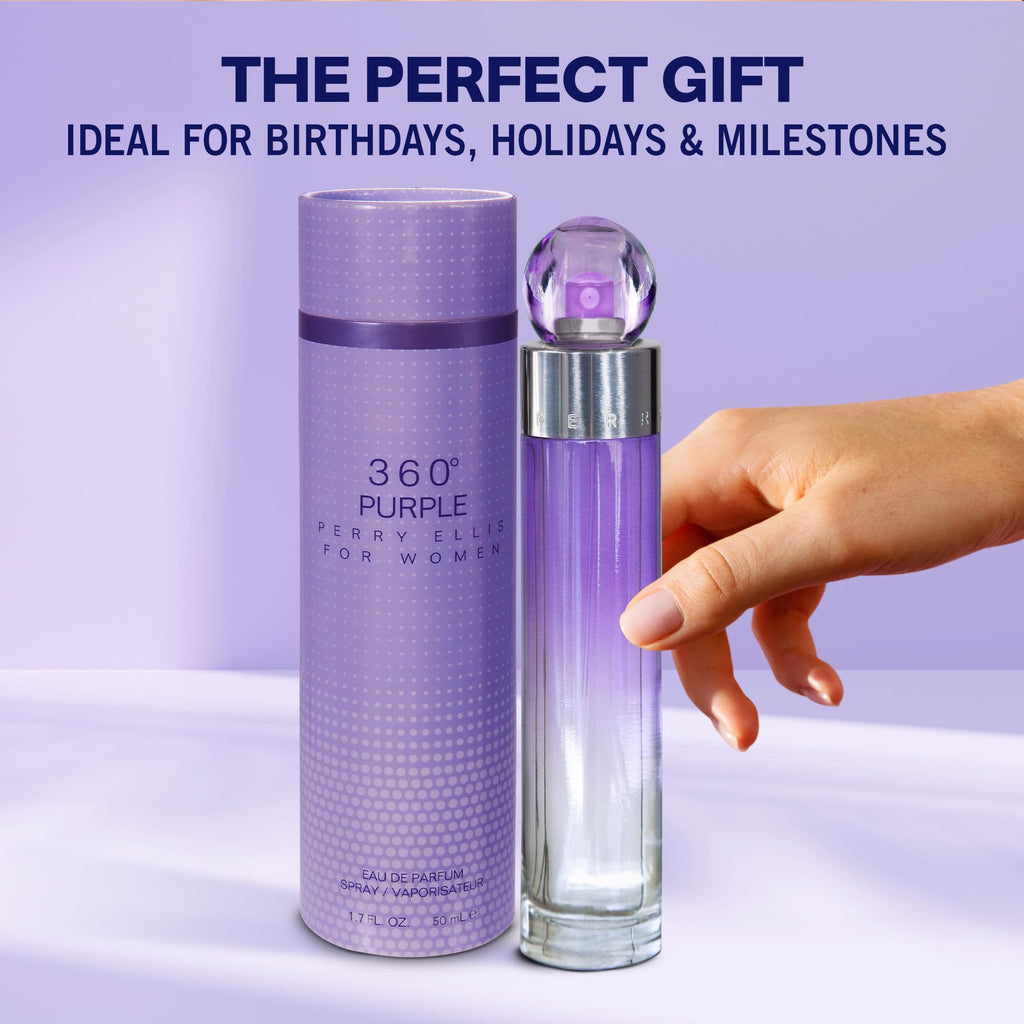Perry Ellis 360° Purple Eau de Parfum for Women, Floral Fruity Fragrance