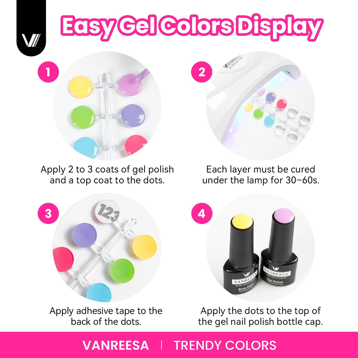 VANREESA 72-Piece Gel Nail Polish Set, 55 Colors & Manicure Tools