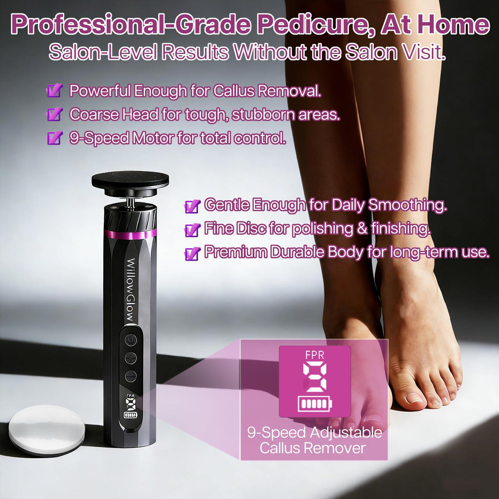 Professional Electric Foot Callus Remover with 9-Speed Cordless Foot File