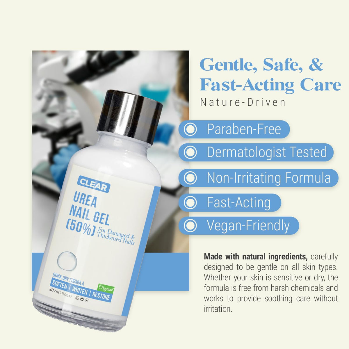 Urea Nail Gel for Fingernail and Toenail Care