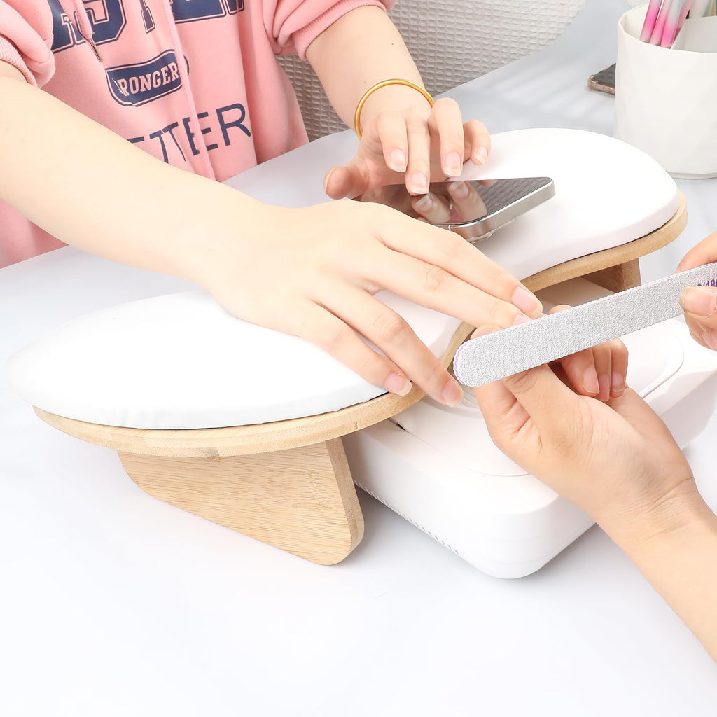 ANGNYA Nail Tech Arm Rest, U-Shaped Manicure Hand Rest with Detachable Brackets