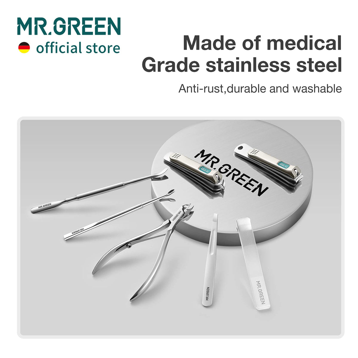 MR.GREEN Nail Care Set Personal Care Tools with PU Leather Case