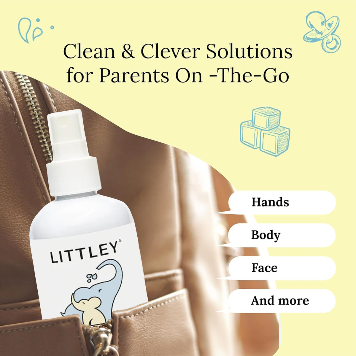 Littley Infant & Toddler Hand Cleanser HOCl Spray, 8 oz