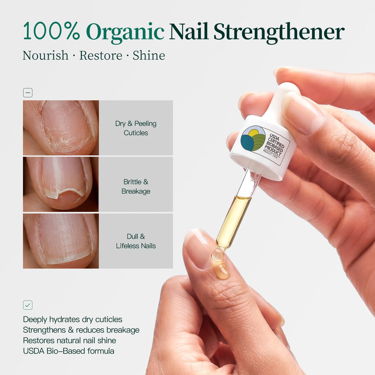 Apuree Bio-Based Cuticle Oil Nail Strengthener with Jojoba and Squalane
