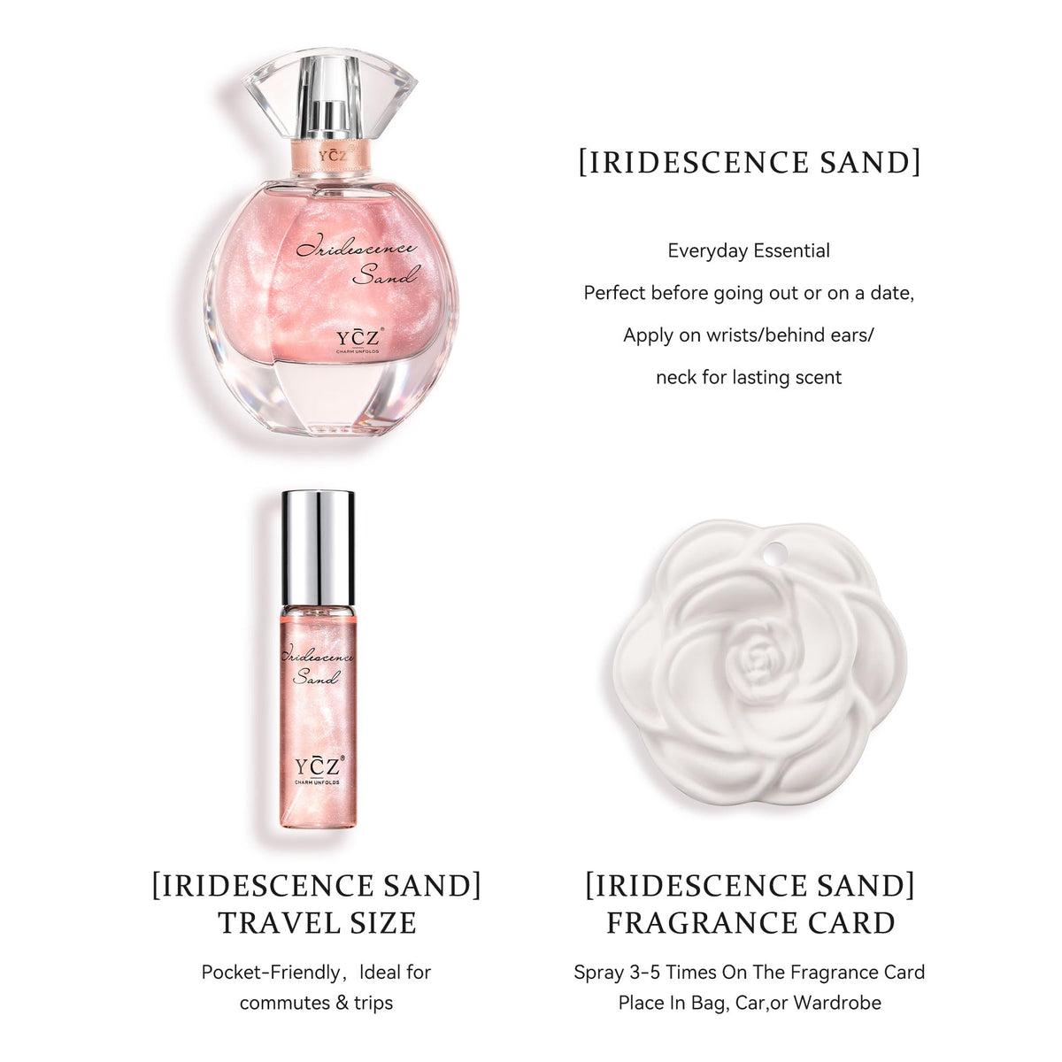 YCZ Women's Pink Quicksand Gold Eau de Parfum Gift Set