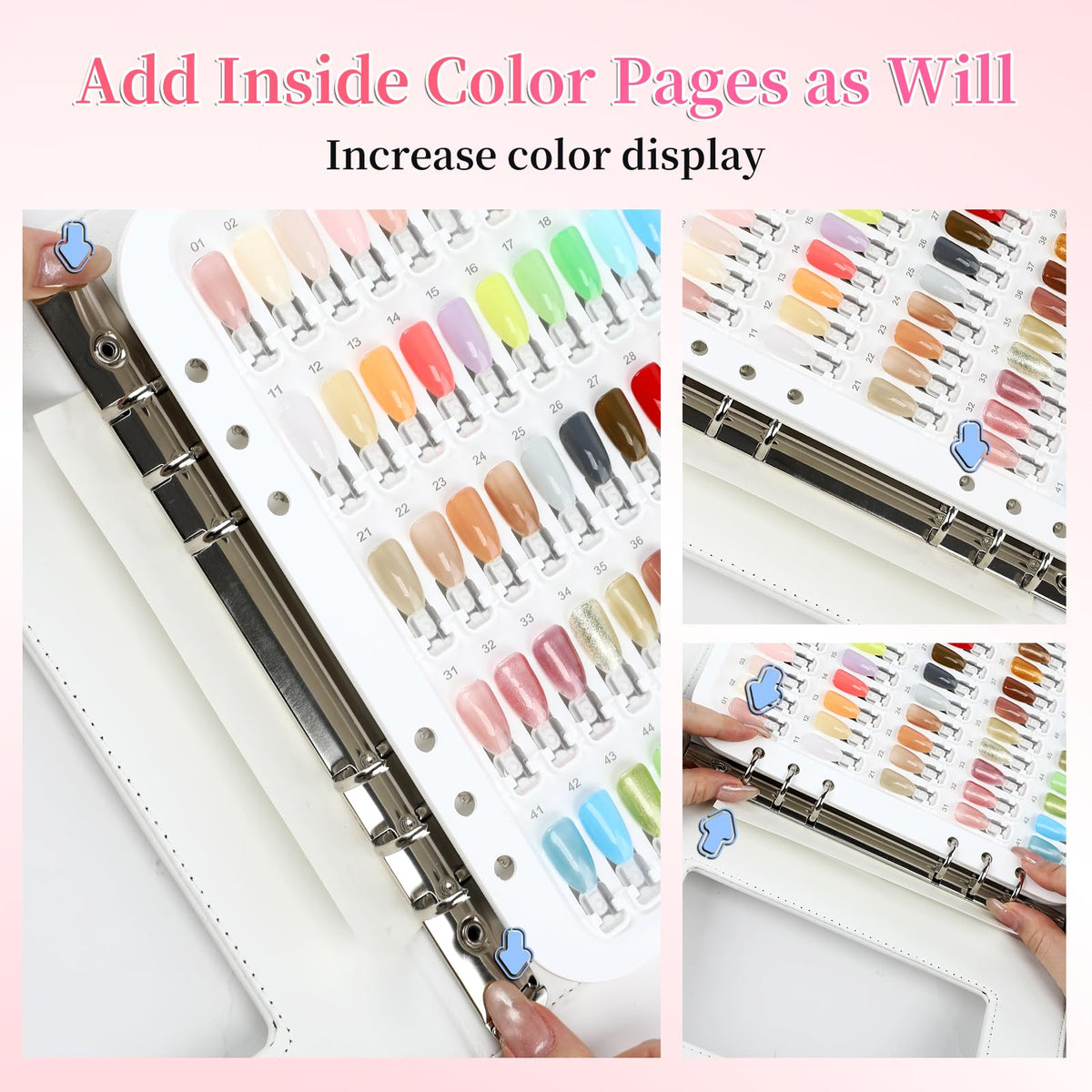 Nail Polish Color Swatch Book with Replacement Tips and Number Labels