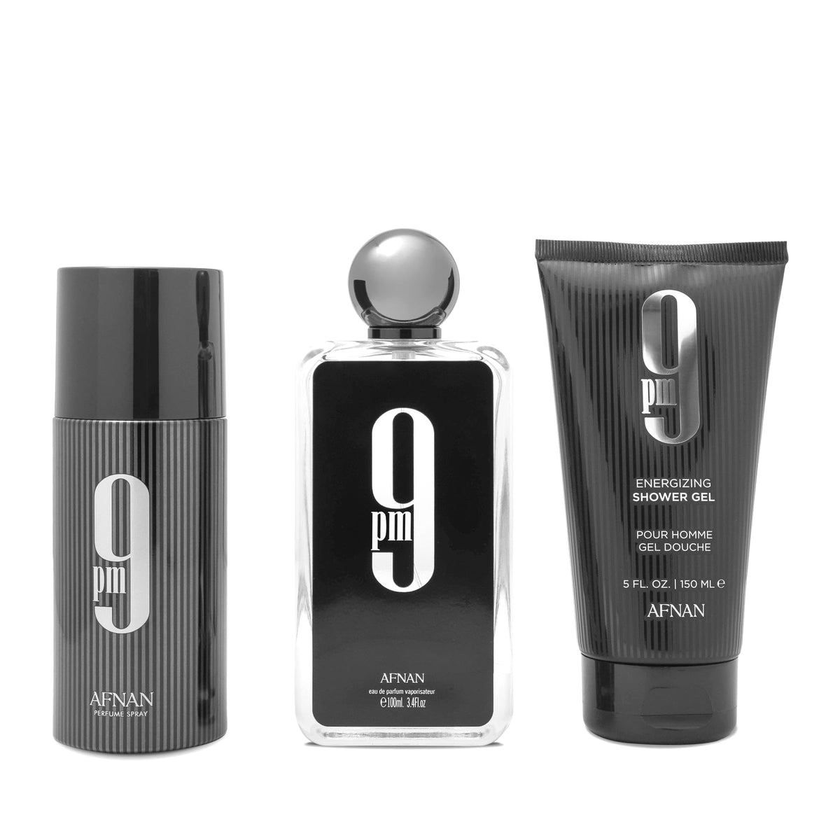 Afnan 9 PM Luxury Perfume Gift Set with Eau de Parfum, Deodorant & Shower Gel