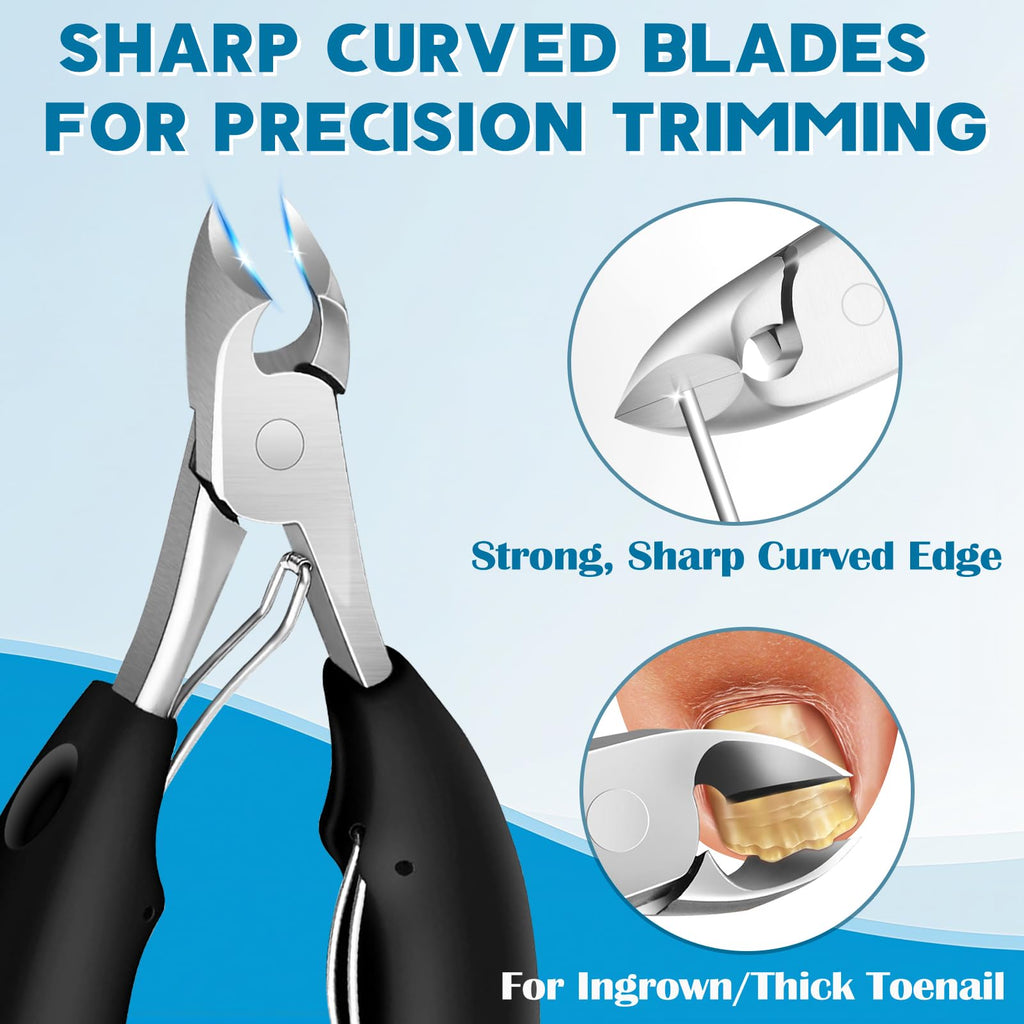 7-in-1 Black Heavy-Duty Toenail Clipper and Pedicure Kit
