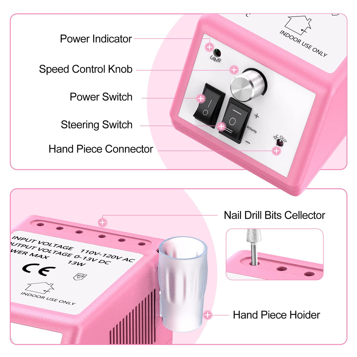Electric Nail Drill Machine for Manicure and Pedicure
