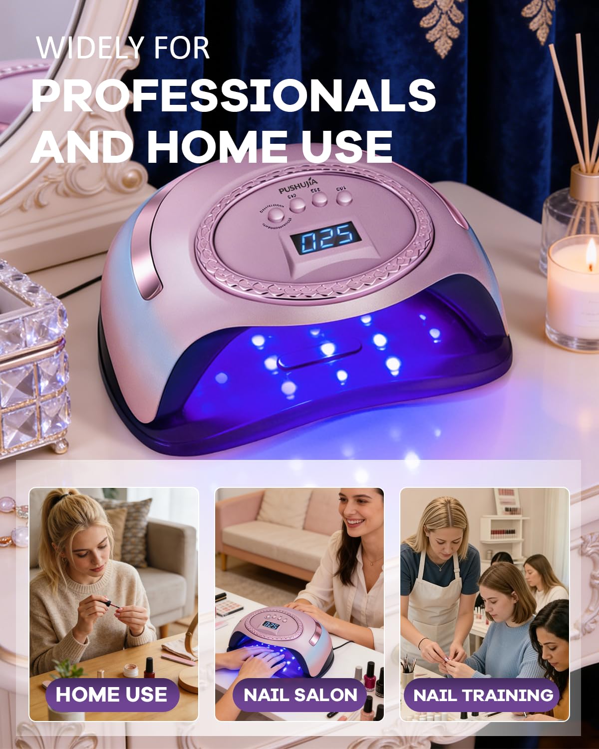 Professional 288W UV LED Nail Lamp for Gel Nails with Auto Sensor