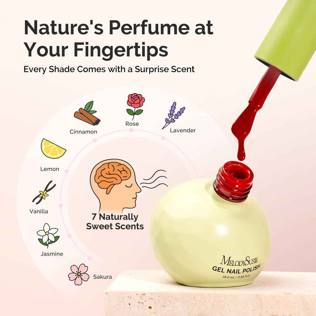 MelodySusie TPO & HEMA-Free Plant-Based Gel Nail Polish Set, 6 Colors