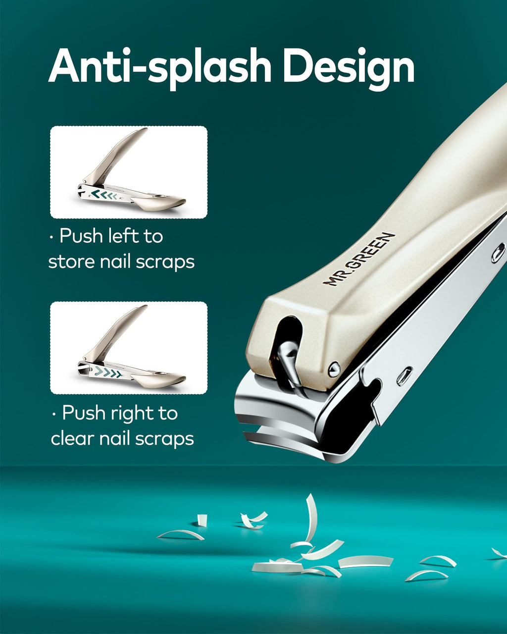 MR.GREEN 4-Piece Nail Clipper Set with Catcher, File and Tweezers