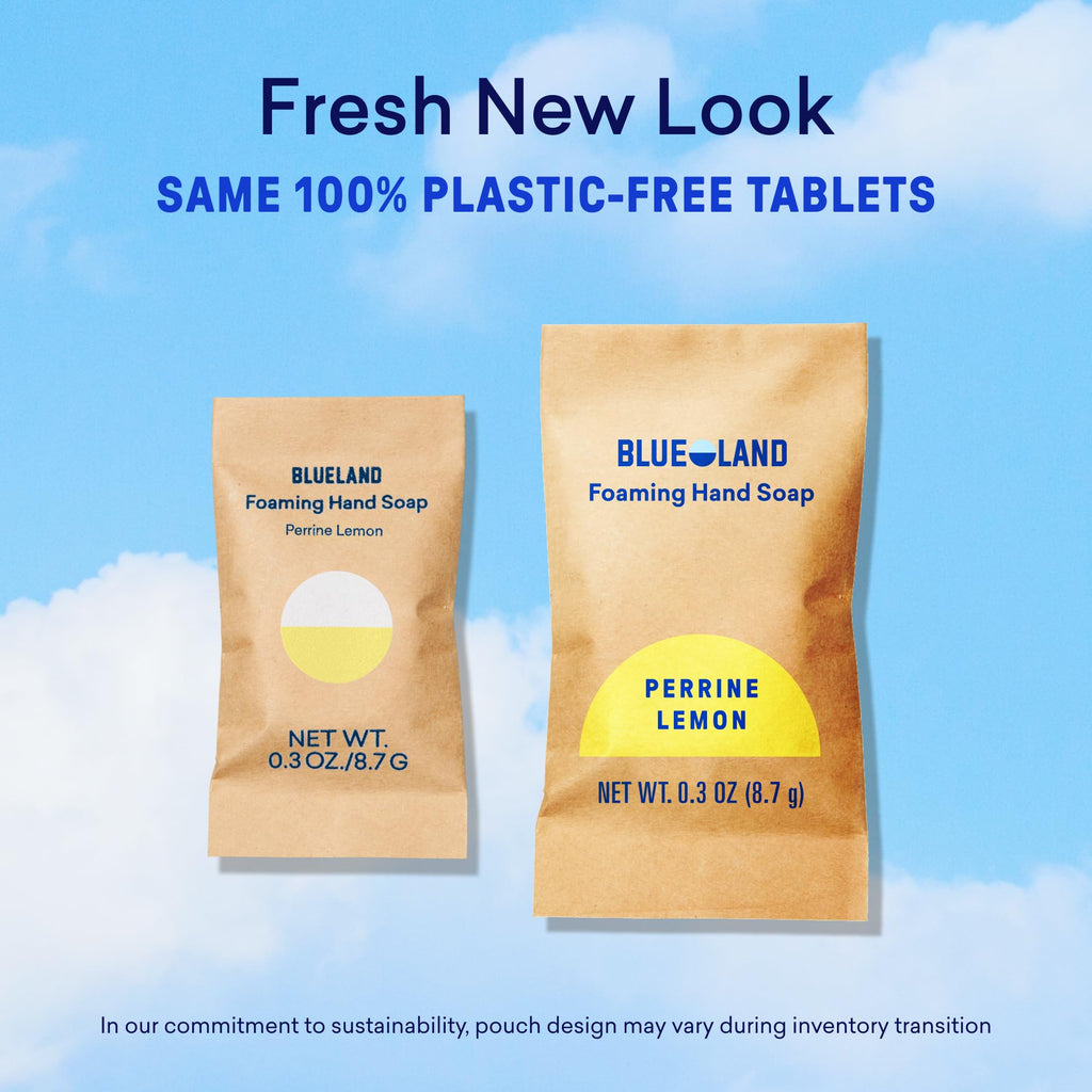 BLUELAND Foaming Hand Soap Set with Plastic-Free Refill Tablets