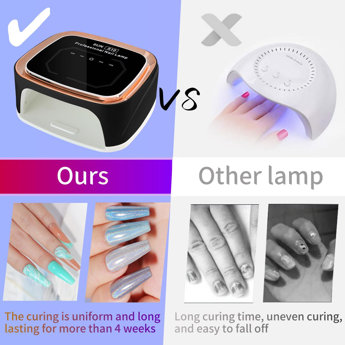 LIMEGIRL Black Cordless Rechargeable UV LED Nail Lamp