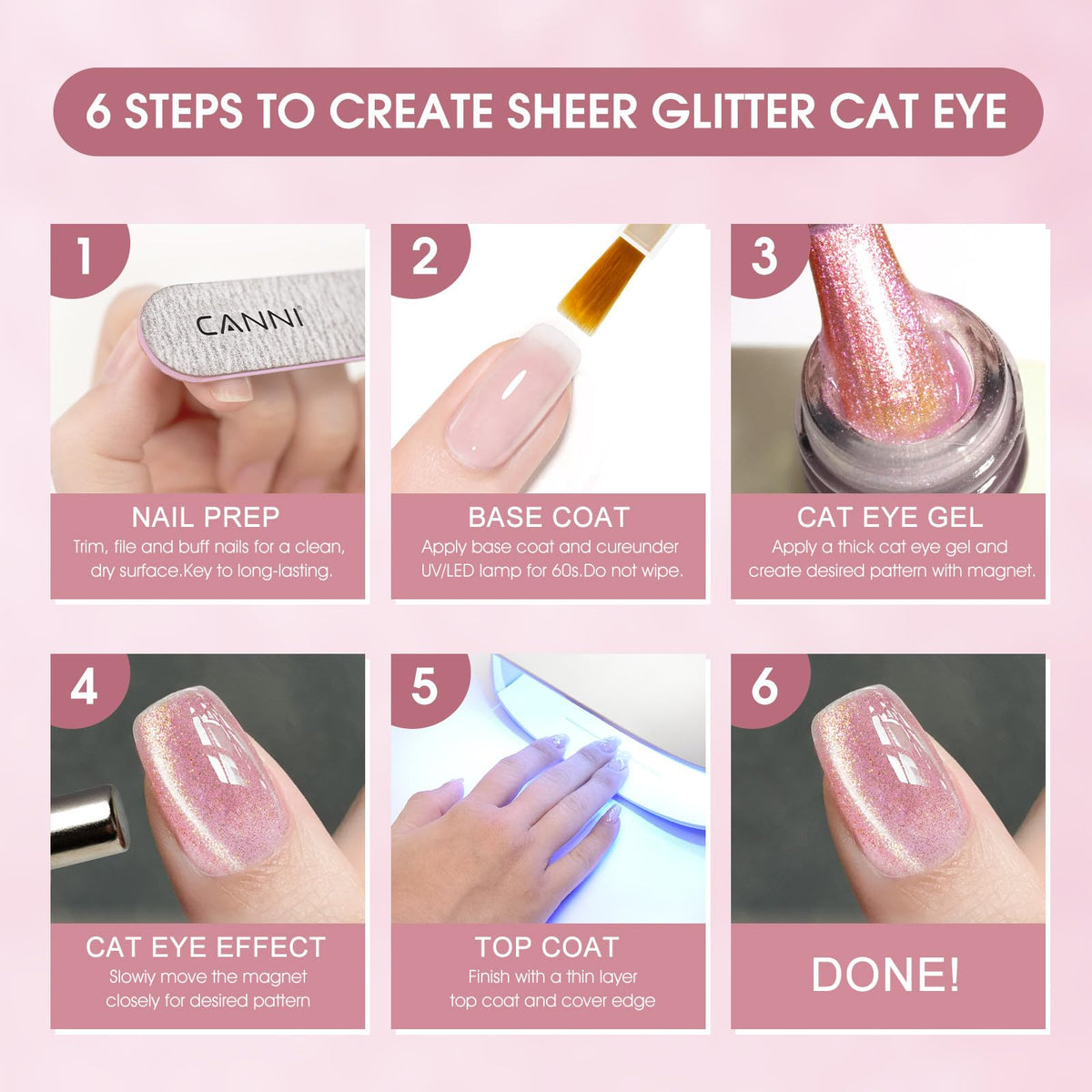 CANNI 8-Piece 9 ML Gel Nail Polish Set