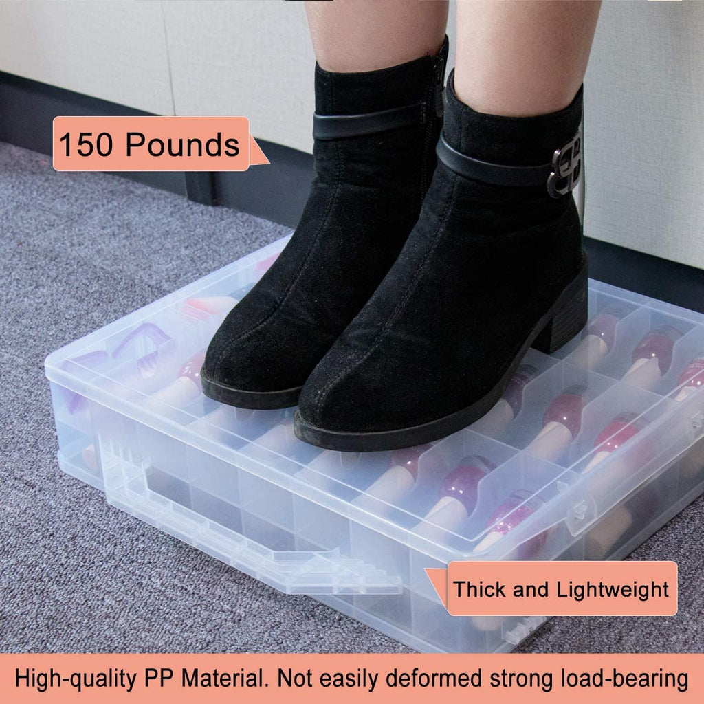 SUBAY Portable Nail Polish Organizer Case with Adjustable Dividers