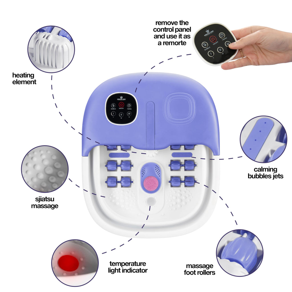 Medical King Foot Spa Massager with Heat, Bubbles and Vibration
