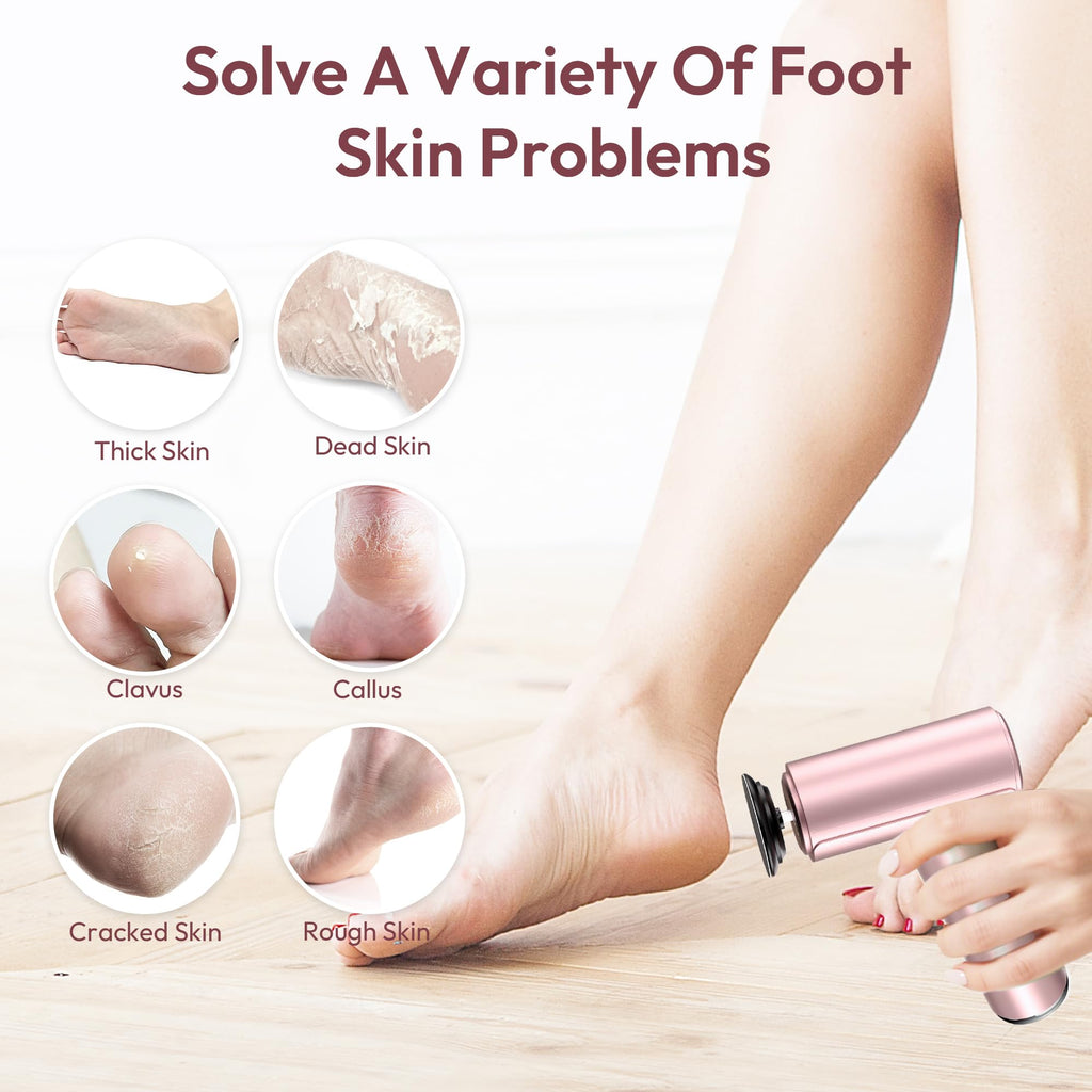 Drivox Rechargeable Electric Foot Callus Remover with 2-in-1 Sanding Heads