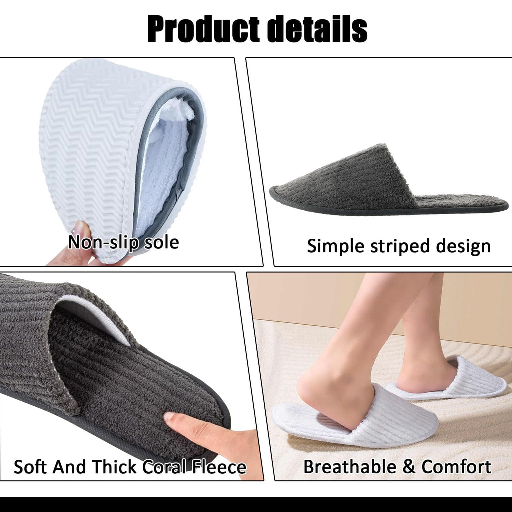 TINSKY 20 Pairs Non-Slip Disposable Slippers for Guests