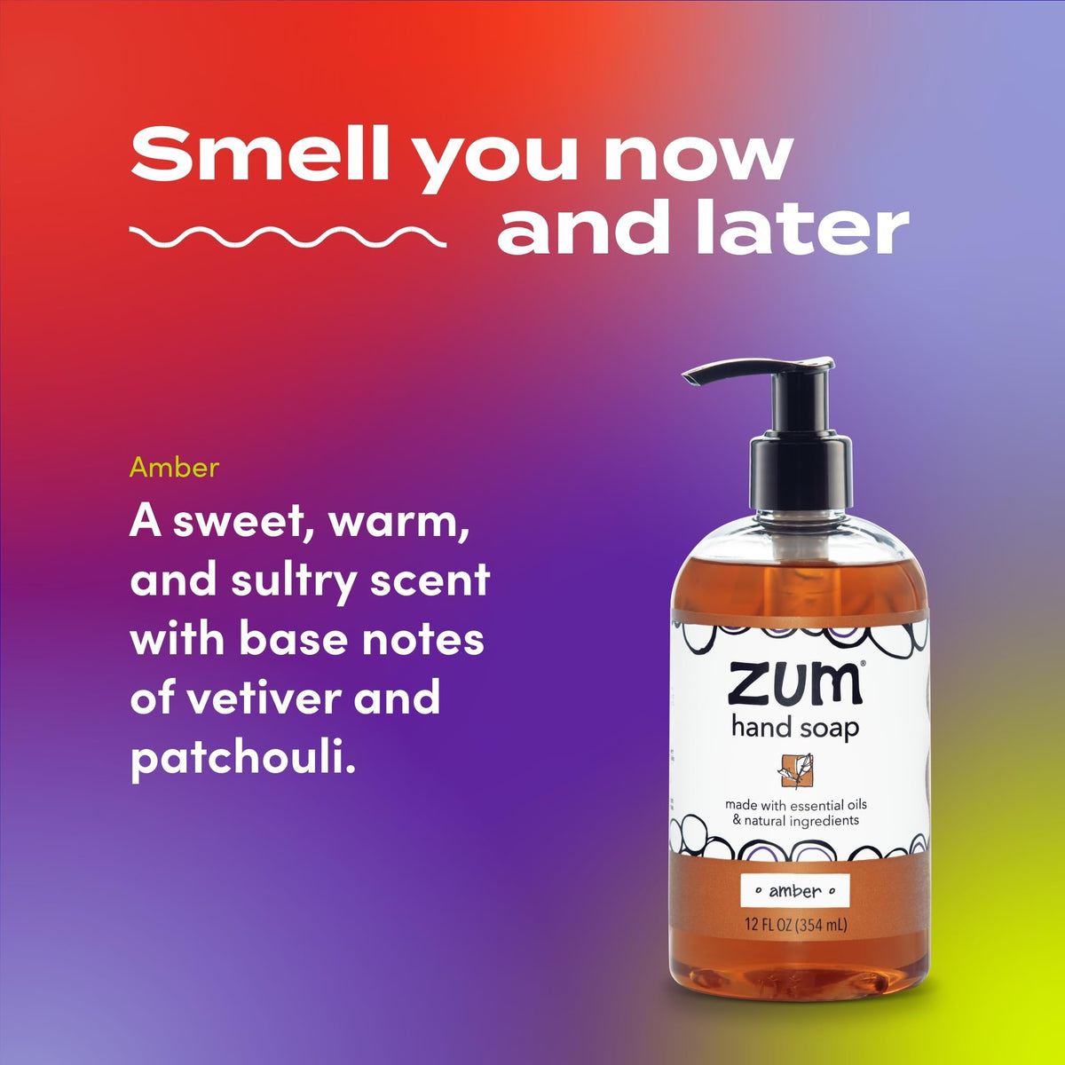 Zum Indigo Wild Amber Hand Soap Natural Liquid Soap 12 oz 4 Pack