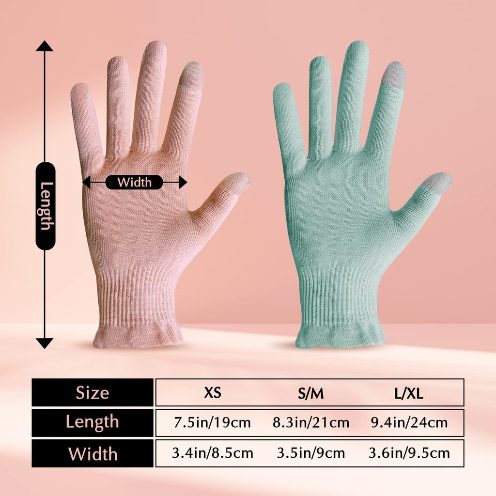 Evridwear Moisturizing Cotton Gloves, 6 Pairs, Pink