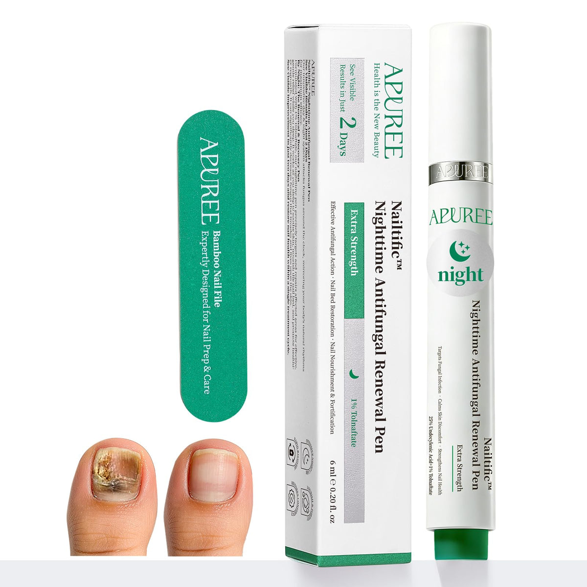 Apuree Antifungal Nail Pen with 1% Tolnaftate and Tea Tree Oil