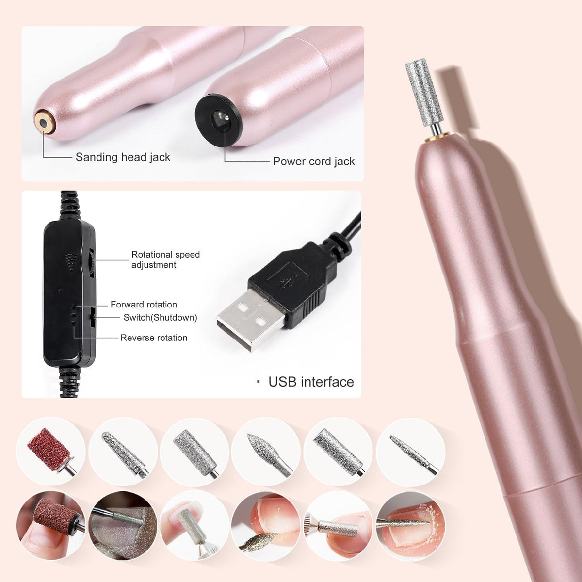 Acrylic Nail Art Kit with UV Lamp, Drill, Monomer and Powder