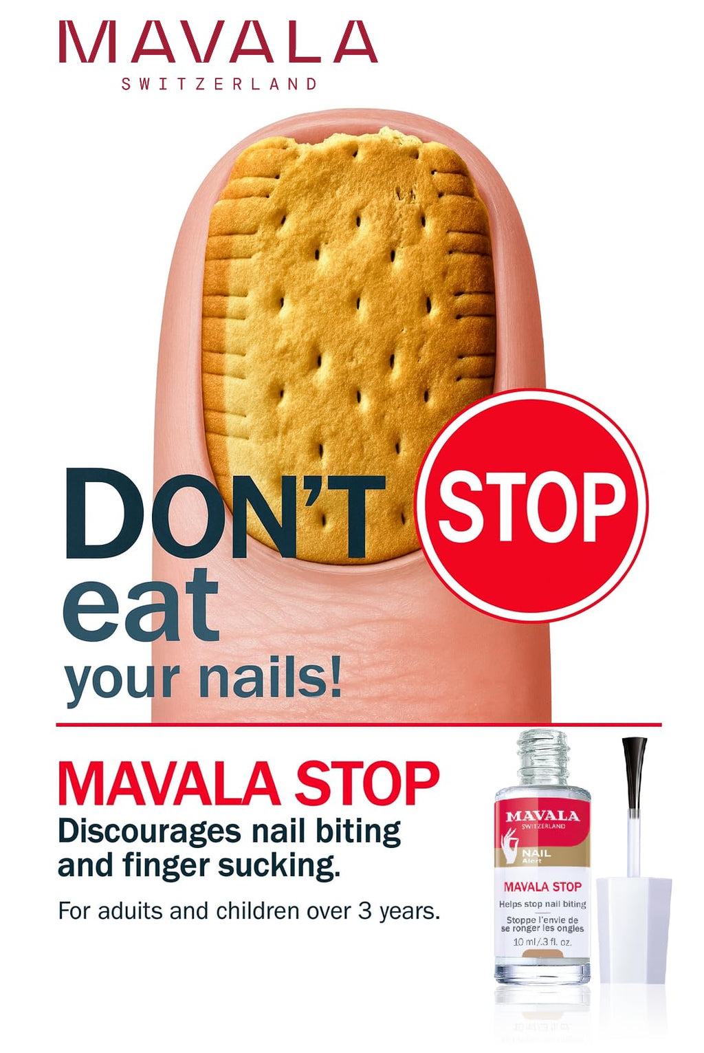 Mavala Stop Deterrent Nail Polish Treatment, Bitter Taste, 0.3 Fl Oz