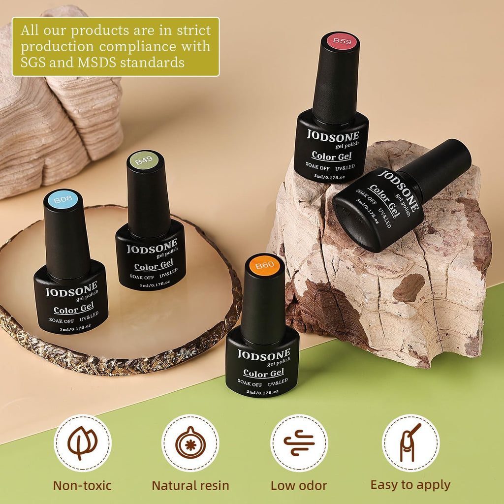 JODSONE 100-Piece Gel Nail Polish Kit with 95 Colors and Top Coats