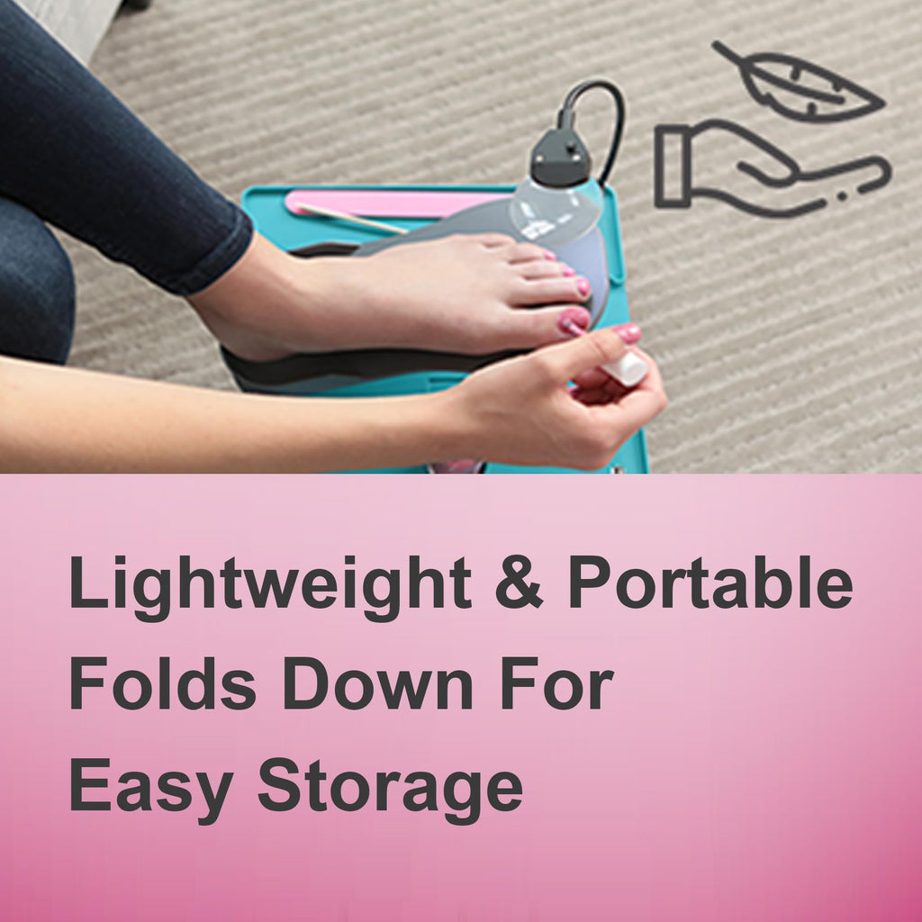 Beauty Footrest with LED Magnifier, Drying Fan and Storage