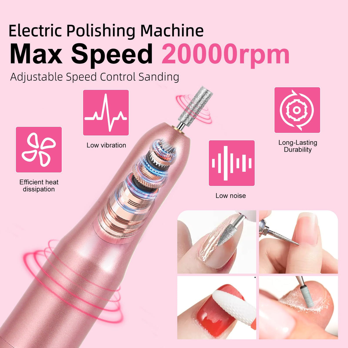 Acrylic Nail Art Kit for Beginners with UV Lamp and Drill
