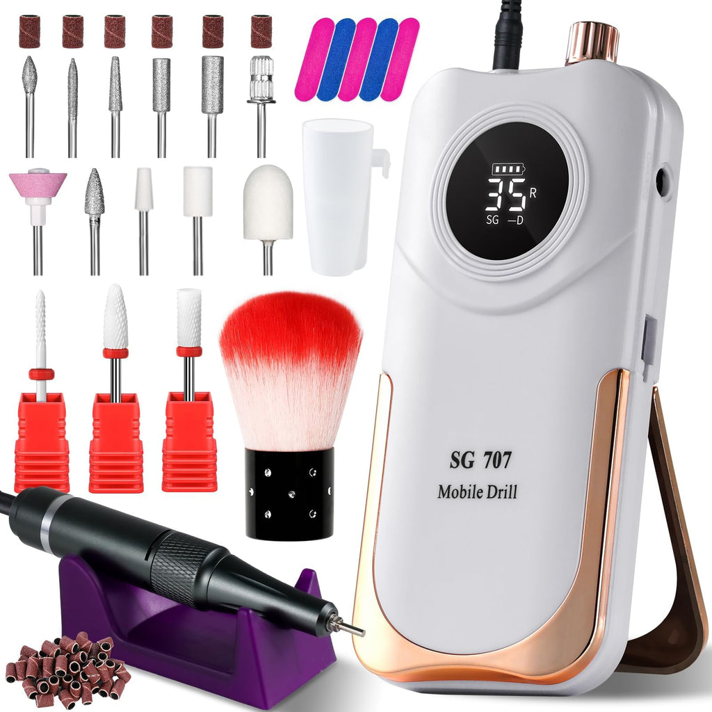 Professional Cordless Nail Drill Kit with LCD Display
