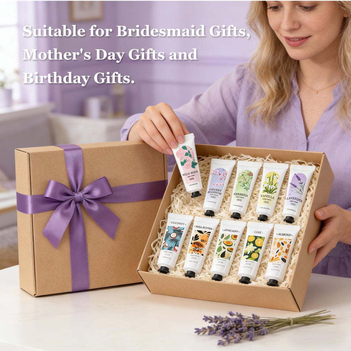 BODY & EARTH Mini Hand Lotion 50-Pack, 10 Scents, 1 oz Each
