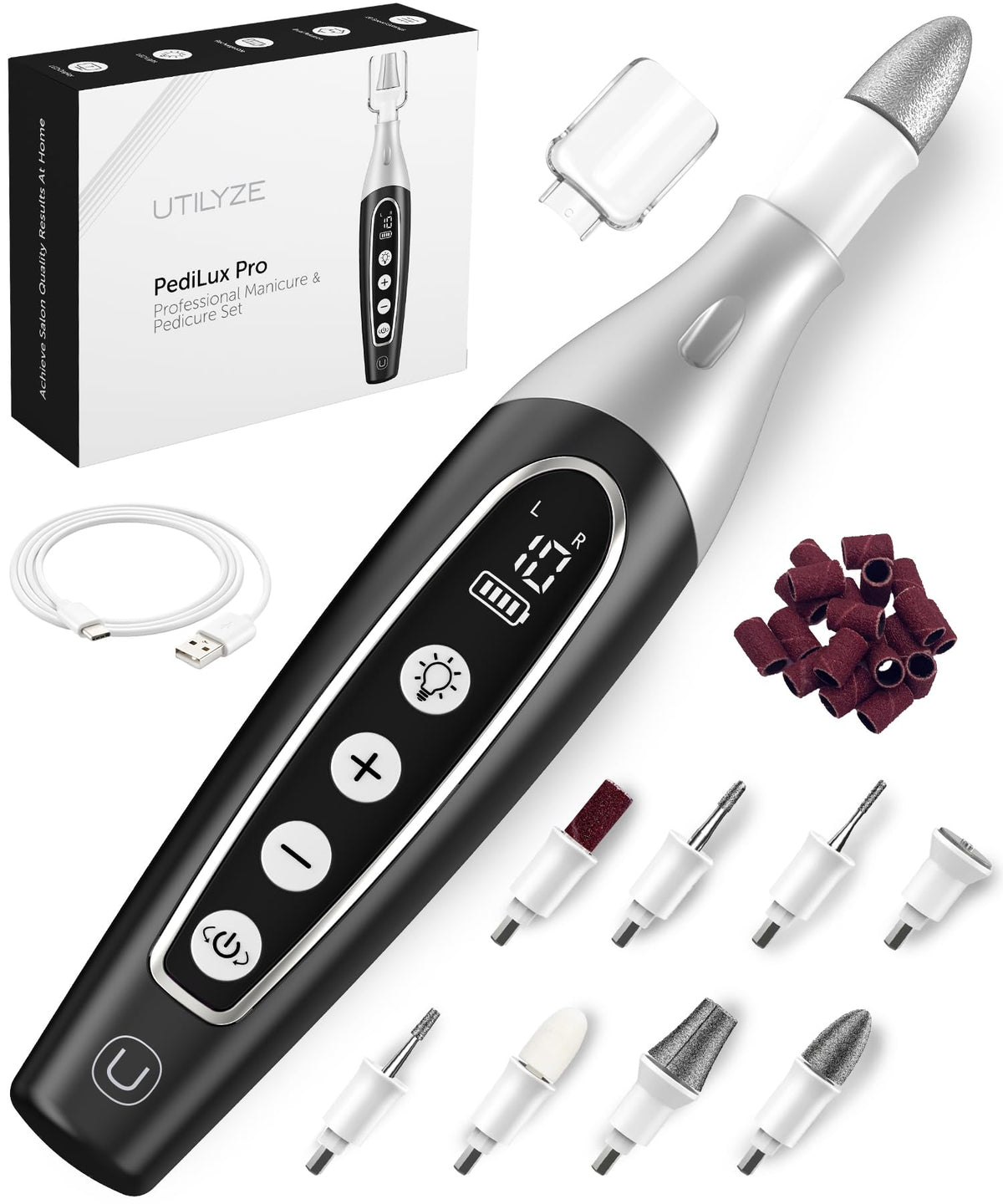 UTILYZE PediLux Pro Cordless Electric Manicure & Pedicure Kit